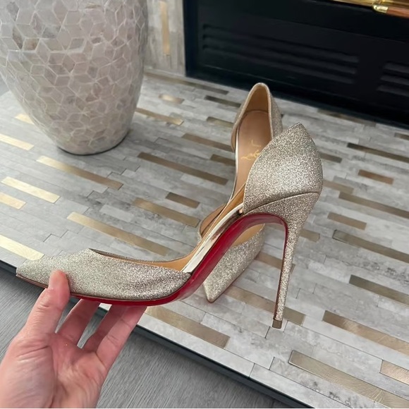 Christian Louboutin Glittering Silver Heels - Picture 4 of 7